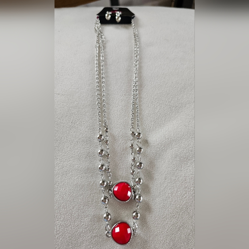 Paparazzi red gem necklace